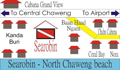 Dive shop at North Chaweng next to Kandaburi Resort & Spa 